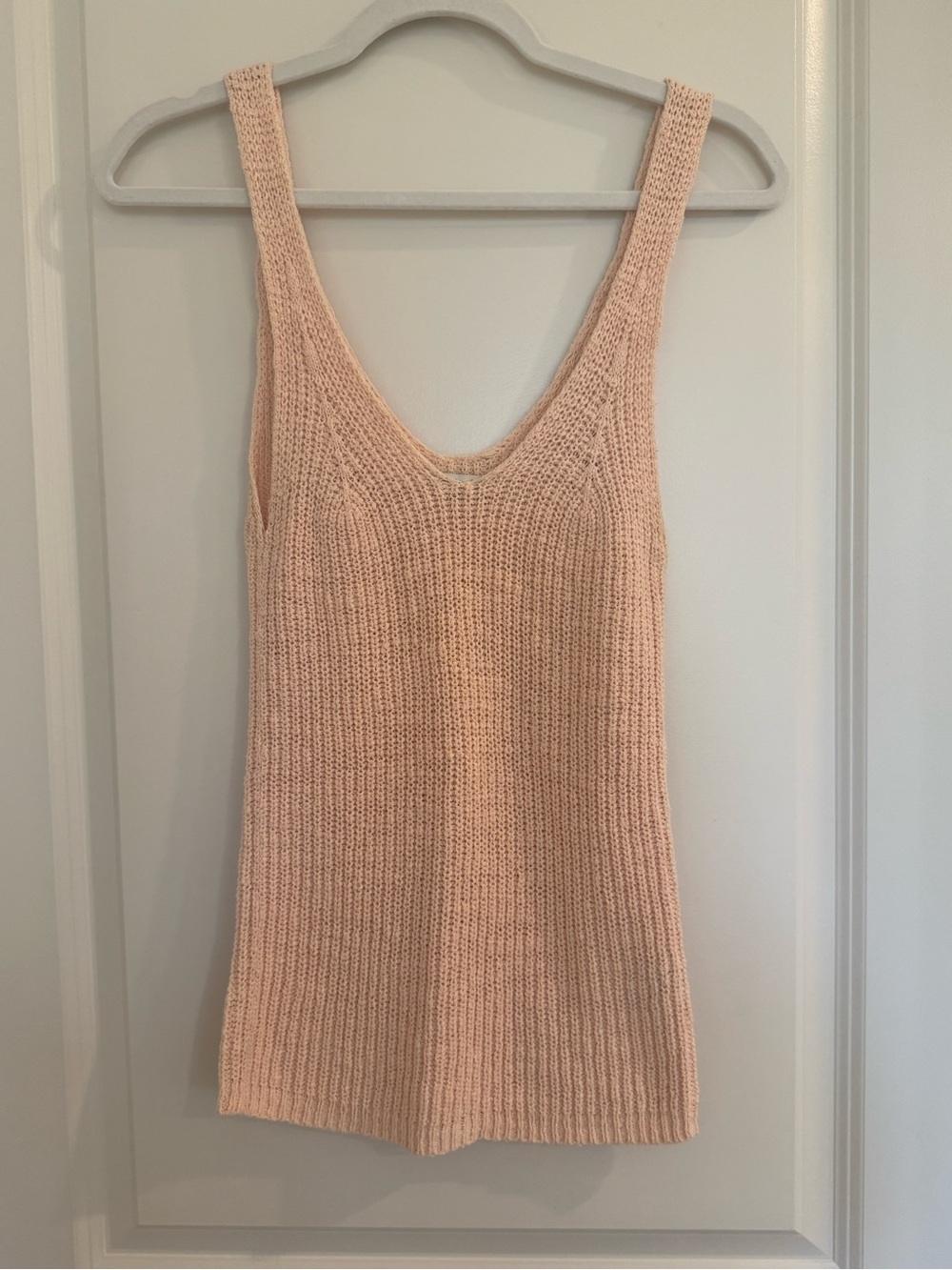 Madewell Peach Knit Crocheted Sweater Tank
